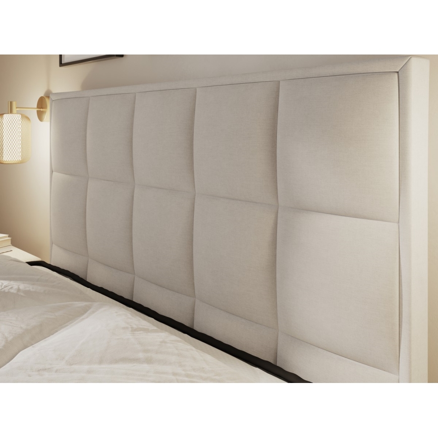Polsterbett mit Matratzen und Stauraum GRACE 160x200 cm beige