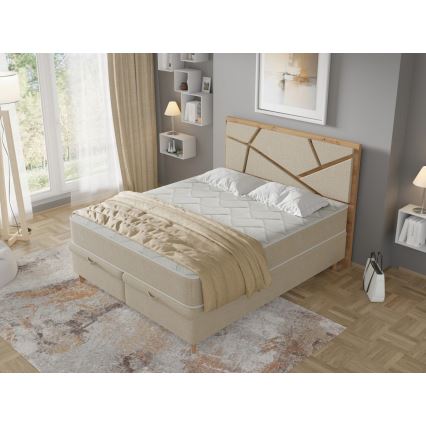 Polsterbett mit Matratzen und Stauraum NAOMI 140x200 cm beige