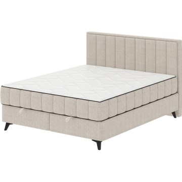 Polsterbett mit Matratzen und Topper, mit Stauraum ALICIA 140x200 cm beige