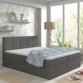 Polsterbett mit Matratzen und Topper sowie Stauraum EMBER 160x200 cm Anthrazit