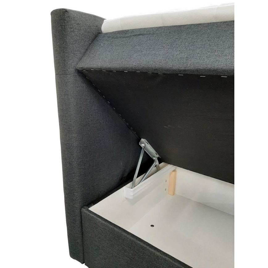 Polsterbett mit Matratzen und Topper sowie Stauraum EMBER 160x200 cm anthrazit