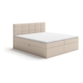 Polsterbett mit Matratzen und Topper sowie Stauraum EMBER 160x200 cm Beige