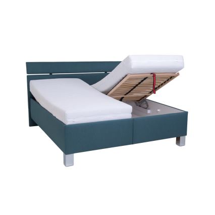 Polsterbett mit Stauraum ohne Matratze ALIS 180x200 cm petrolblau