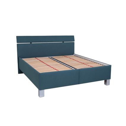 Polsterbett mit Stauraum ohne Matratze ALIS 180x200 cm petrolblau