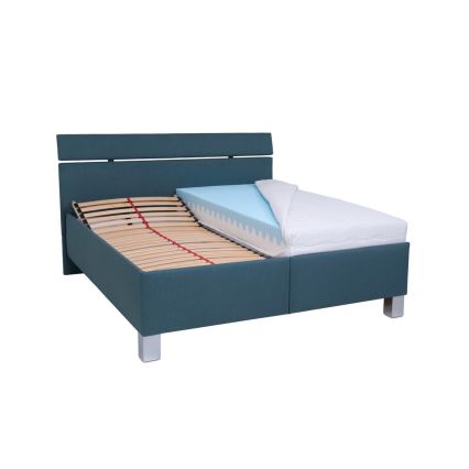 Polsterbett mit Stauraum ohne Matratze ALIS 180x200 cm petrolblau