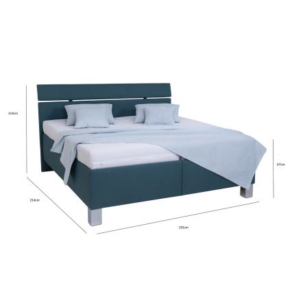 Polsterbett mit Stauraum ohne Matratze ALIS 180x200 cm petrolblau