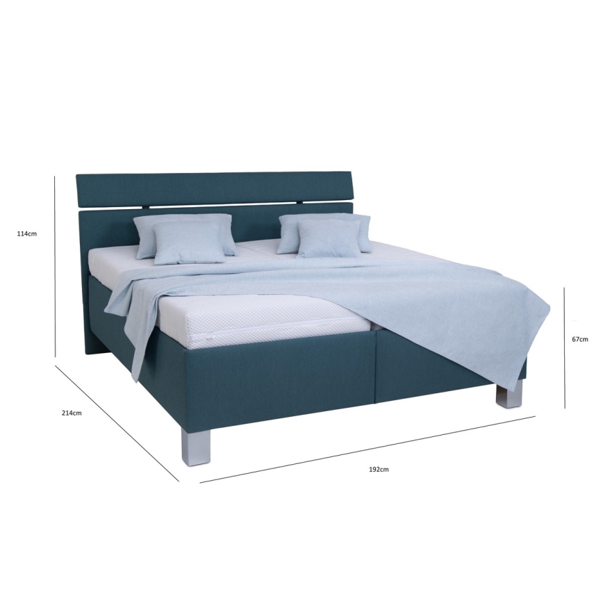 Polsterbett mit Stauraum ohne Matratze ALIS 180x200 cm petrolblau