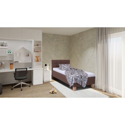 Polsterbett mit Stauraum ohne Matratze MARIA ONE 90x200 cm braun