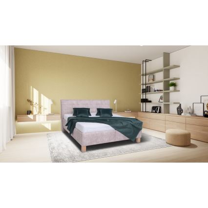 Polsterbett mit Stauraum ohne Matratze VIOLET 180x200 cm beige