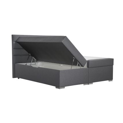 Polsterbett mit Stauraum und Matratzen mit Topper NEW BOLERO 160x200 cm grau