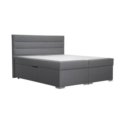 Polsterbett mit Stauraum und Matratzen mit Topper NEW BOLERO 160x200 cm grau