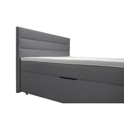 Polsterbett mit Stauraum und Matratzen mit Topper NEW BOLERO 160x200 cm grau