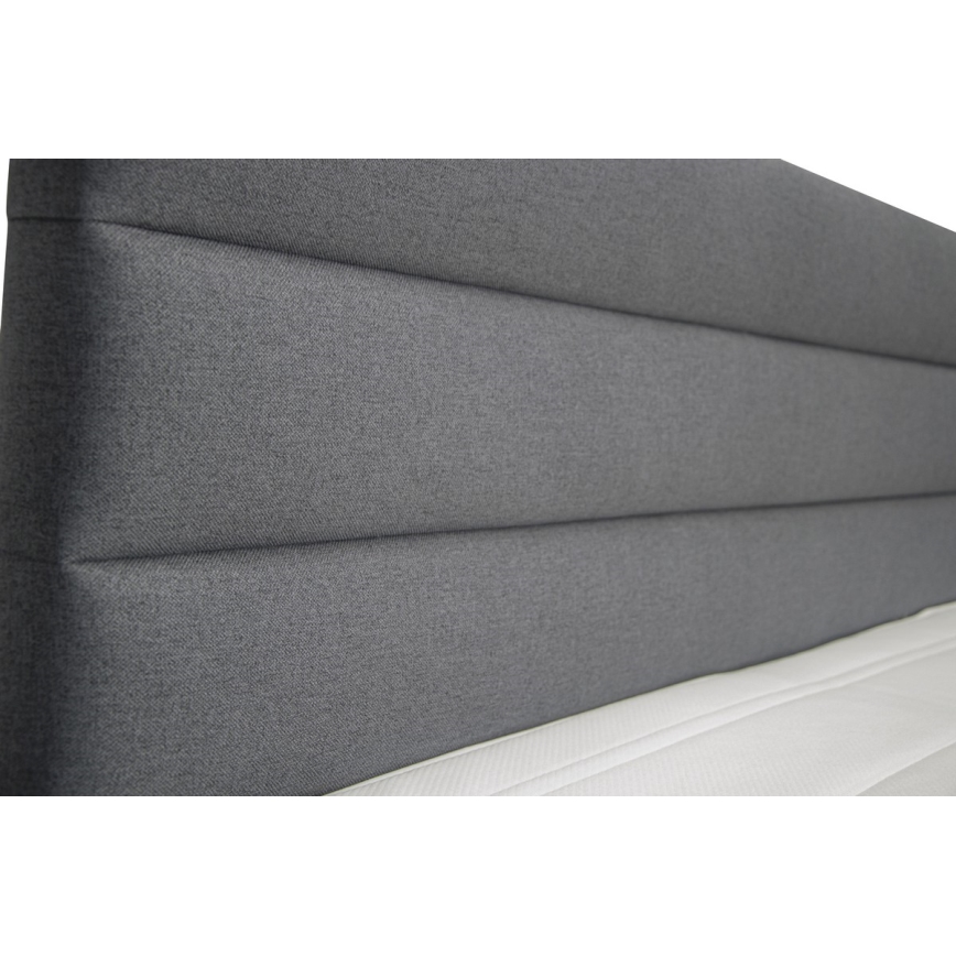 Polsterbett mit Stauraum und Matratzen mit Topper NEW BOLERO 180x200 cm grau