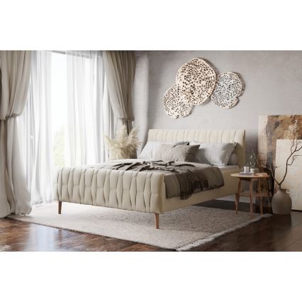 Polsterbett ohne Matratze FLORA 160x200 cm beige
