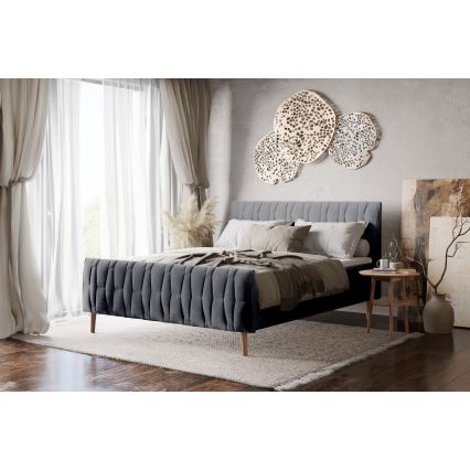 Polsterbett ohne Matratze FLORA 180x200 cm grau