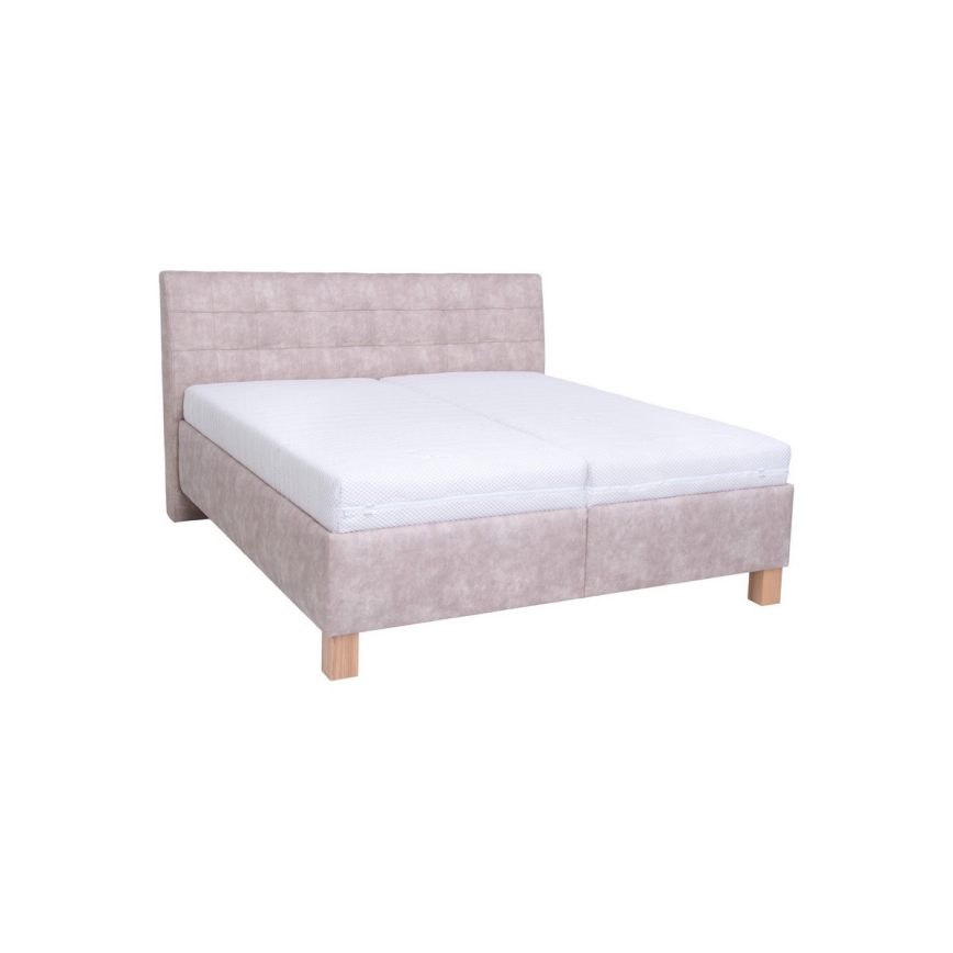 Polsterbett VIOLET 160x200 cm mit Matratze und Stauraum, beige