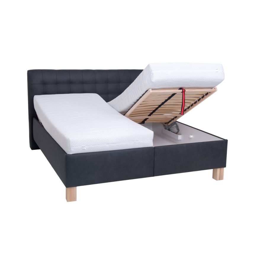 Polsterbett VIOLET 160x200 cm mit Stauraum, ohne Matratze, anthrazit