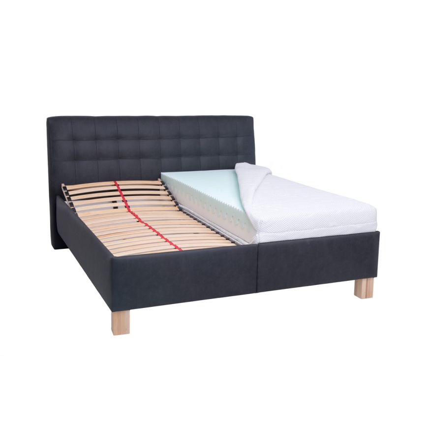 Polsterbett VIOLET 160x200 cm mit Stauraum, ohne Matratze, anthrazit