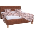 Polsterbett VIOLET 160x200 cm mit Stauraum, ohne Matratze, Cognacbraun