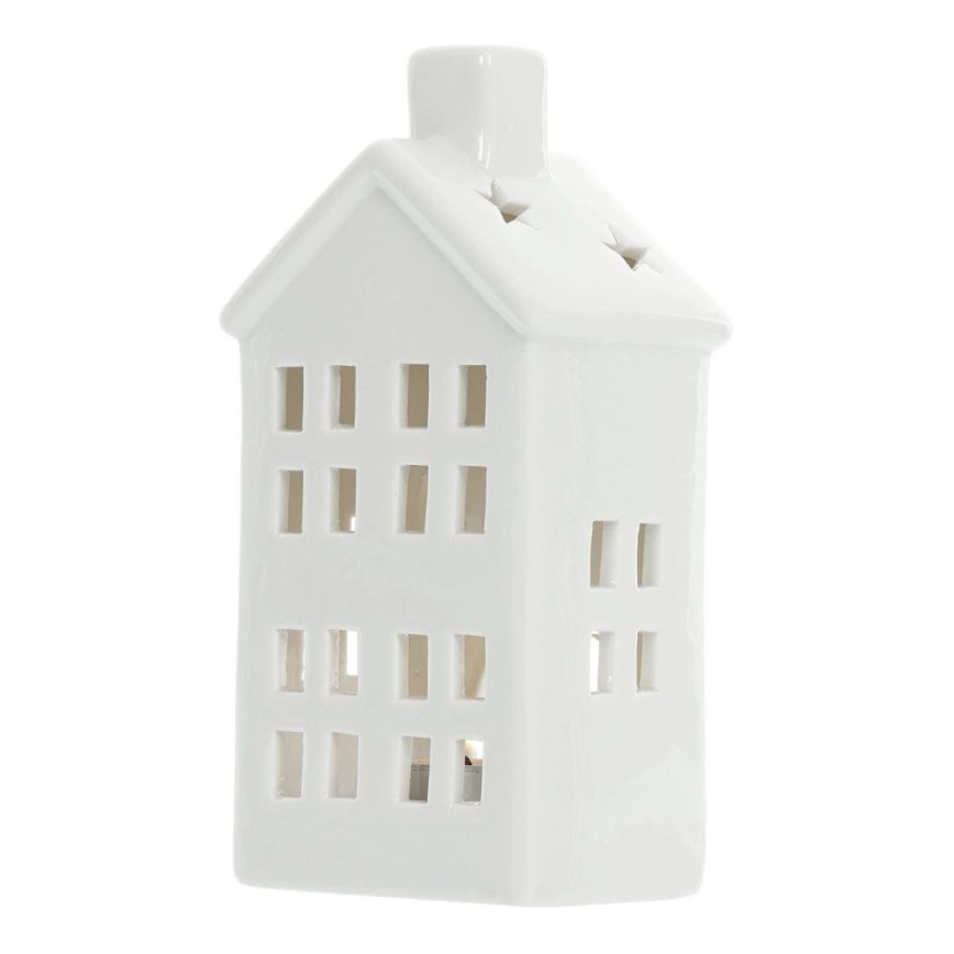 Porzellan-Kerzenhaus 20,8 cm weiß