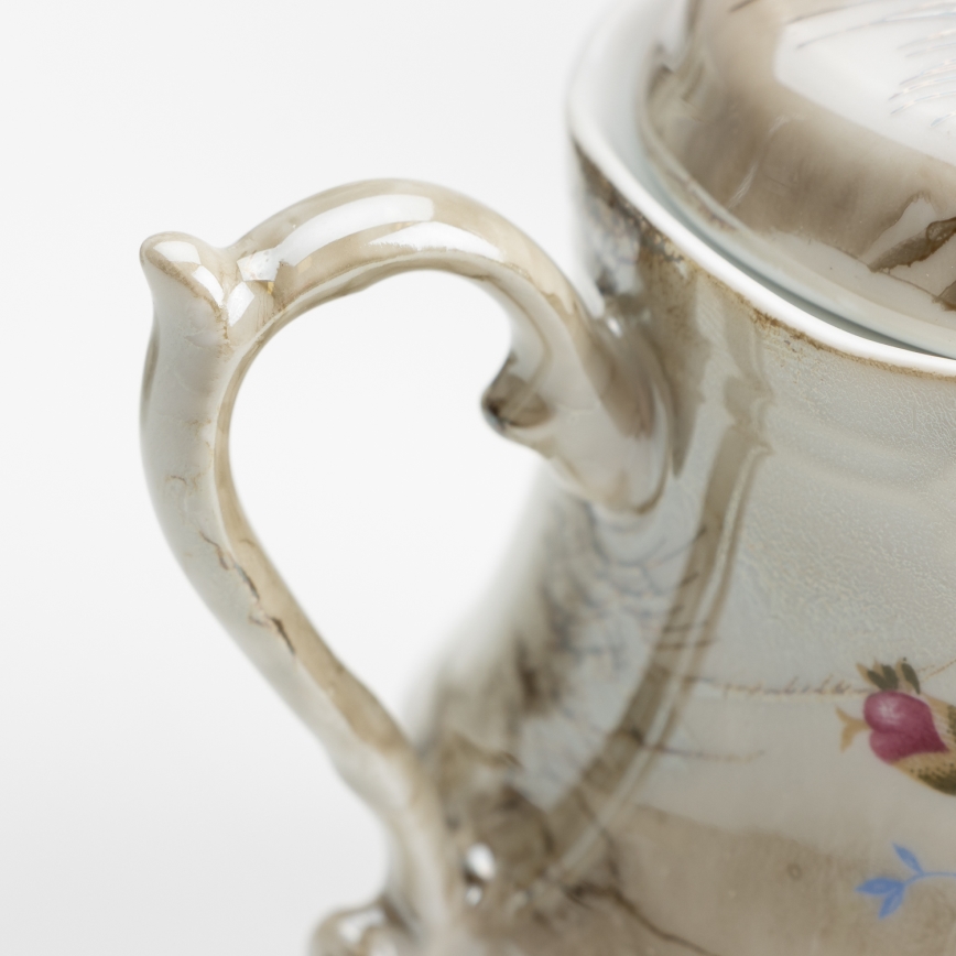 Porzellan-Teeservice Marmor braun rosa