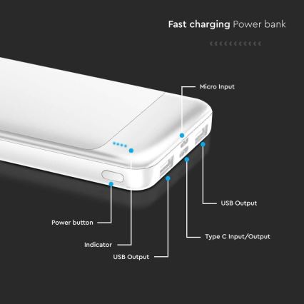 Powerbank mit Power Delivery 10000mAh/22,5W/5V weiß
