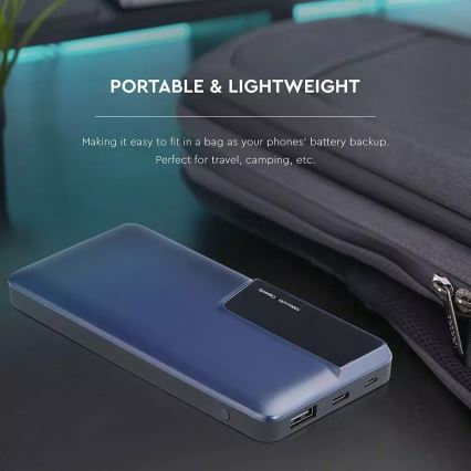 Power Bank mit Display 10000mAh/3,7V blau