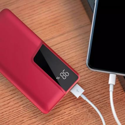 Power Bank mit Display 10000mAh/3,7V rot