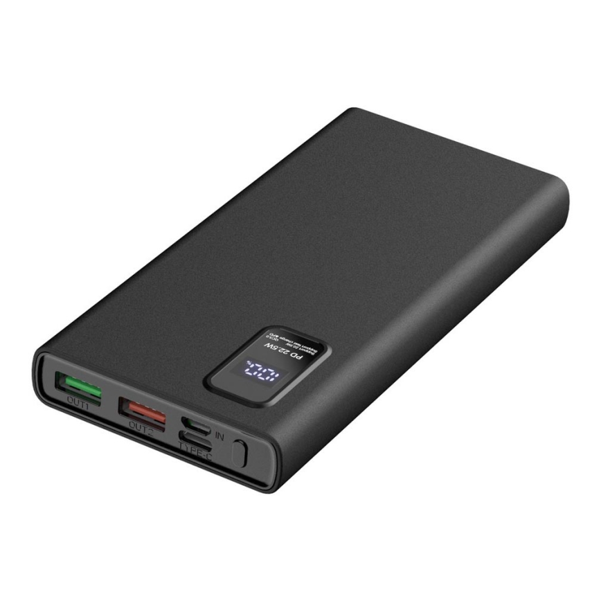 Power Bank mit LED Anzeige Power Delivery 10000 mAh 3,7V schwarz