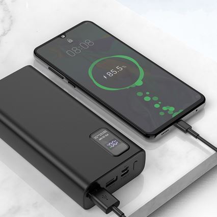 Power Bank mit LED-Anzeige Power Delivery 20000 mAh 3,7V schwarz