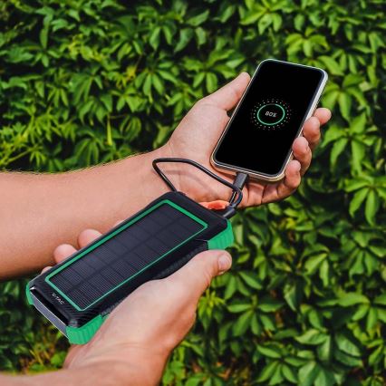 Solar Power Bank mit Power Delivery 10000mAh/10W/5V schwarz
