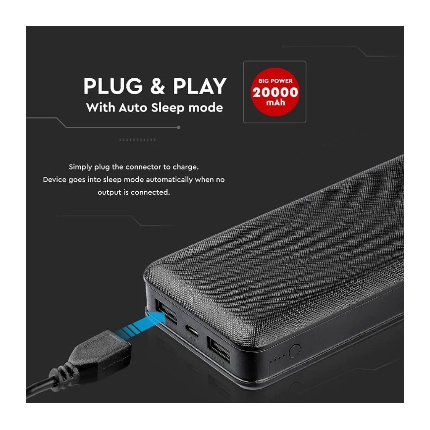 Powerbank 20000mAh/5V schwarz