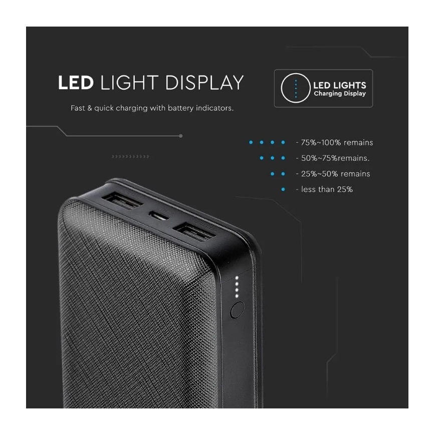 Powerbank 20000mAh/5V schwarz