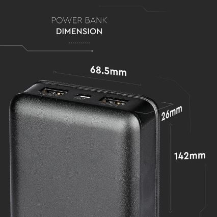 Powerbank 20000mAh/5V schwarz