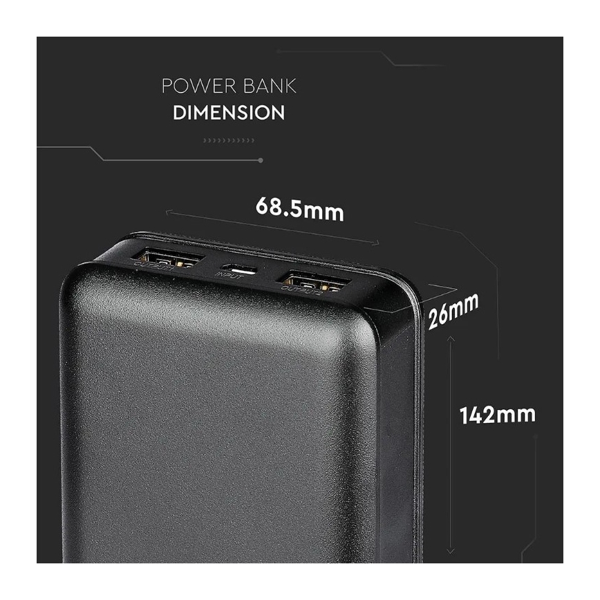 Powerbank 20000mAh/5V schwarz