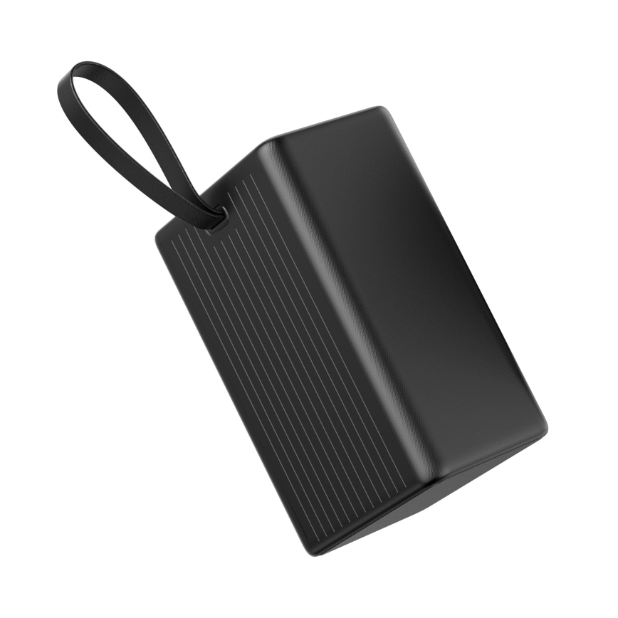 Powerbank 8000 mAh Power Delivery 4xUSB-A + 2xUSB-C mit LED-Taschenlampe und USB-C-Kabel 1m schwarz