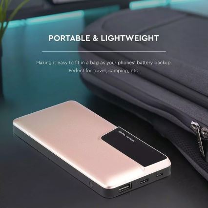Powerbank mit Display-Anzeige 10000mAh/3,7V Roségold