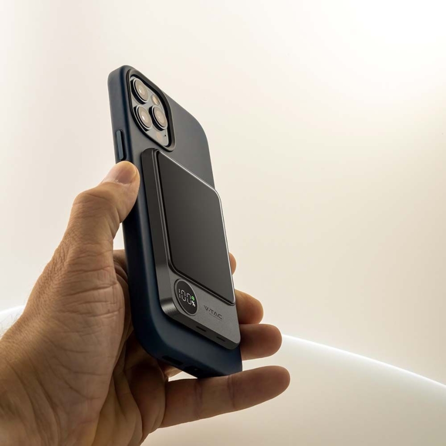 Powerbank mit Display und kabellosem Laden Power Delivery 10000mAh/20W/5V Schwarz
