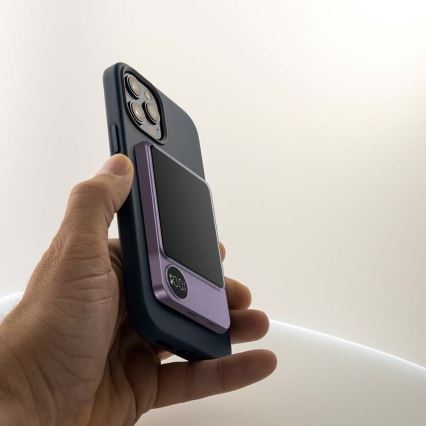 Powerbank mit Display und kabellosem Laden Power Delivery 5000mAh/20W/5V lila