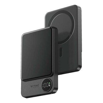 Powerbank mit Display und kabellosem Laden Power Delivery 10000mAh/20W/5V Schwarz