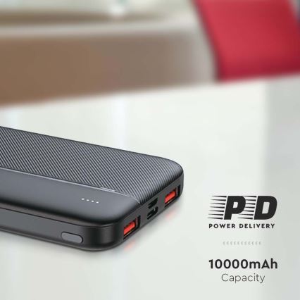 Powerbank Power Delivery 10000mAh/22,5W/5V schwarz