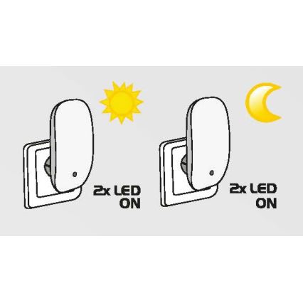 Prezent 1618 - LED Leuchte in die Steckdose 1+8LED/0,3W/230V Sensor