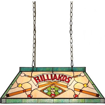 Prezent 1715 - TIFFANY BILLIARD Hängeleuchte mit Kette, 3xE27/60W/230V