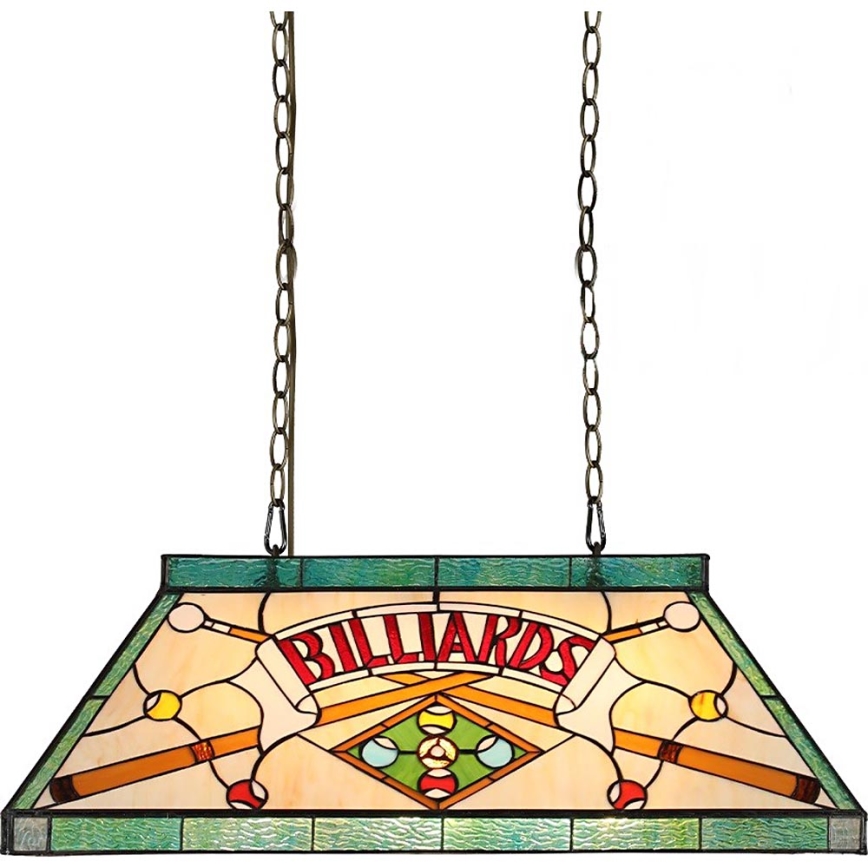Prezent 1715 - TIFFANY BILLIARD Hängeleuchte mit Kette, 3xE27/60W/230V
