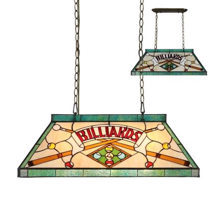 Prezent 1715 - TIFFANY BILLIARD Hängeleuchte mit Kette, 3xE27/60W/230V