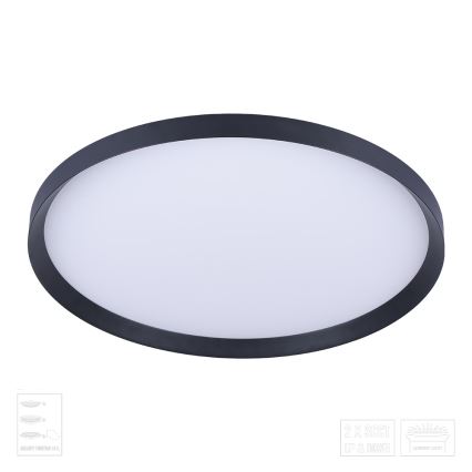 Prezent 17311 - LED-Deckenleuchte ADRA LED/42W/230V + LED/13W 3000/4000/6000K Ø 48,5 cm schwarz
