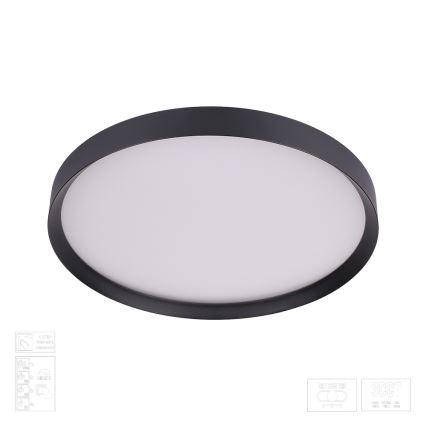 Prezent 17313 - Dimmbare LED-Deckenleuchte MAYSA, 36 W / 230 V, 3000/4000/6000 K, Ø 39,5 cm, schwarz
