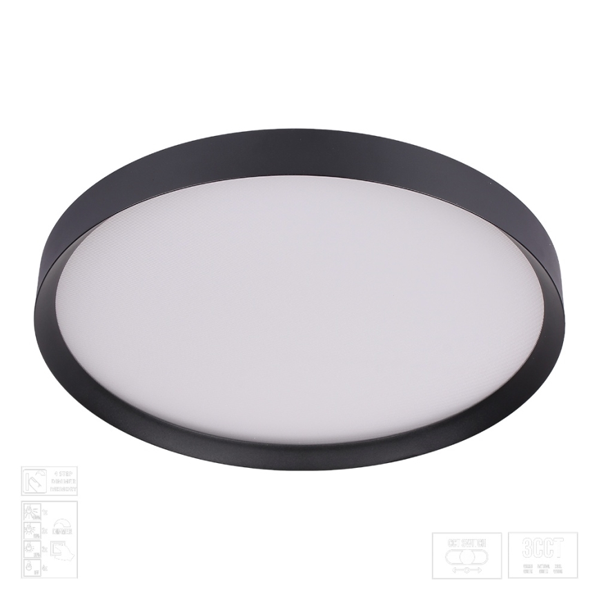 Prezent 17317 - LED-dimmbare Deckenleuchte MAYSA LED/72W/230V 3000/4000/6000K Ø 77 cm schwarz