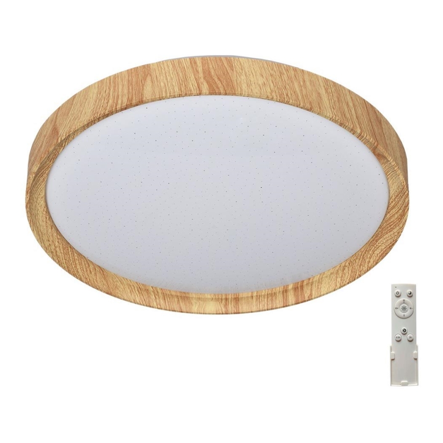 Prezent 71330 - LED Dimmbare Deckenleuchte HOLZ LED/33W/230V 3000-6500K + Fernbedienung