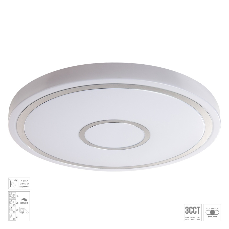 Prezent 71342 - LED-dimmbare Deckenleuchte MOZAN LED/40W/230V 3000/4000/6500K Ø 48 cm weiß
